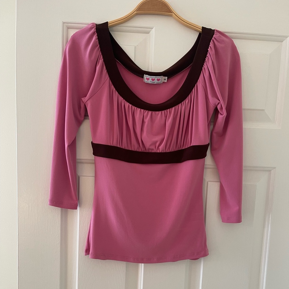NWOT Trixxi Pink and Brown Top